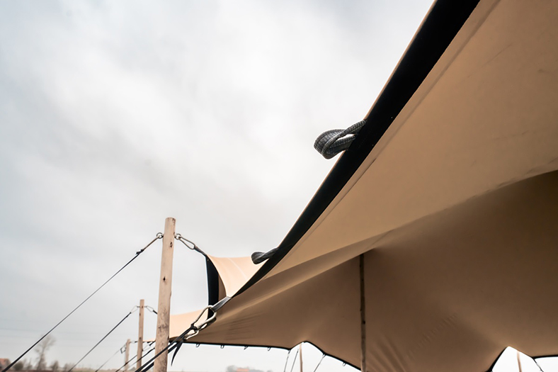 stretch tent canvas with loops